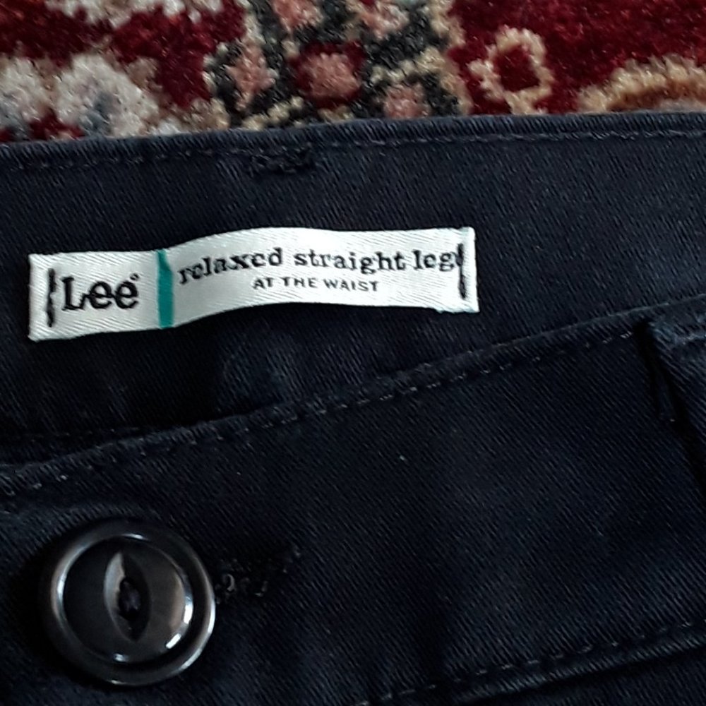 FREE upon request w/$10+ purchase!  Straight Leg Black Cotton/Spandex Pants